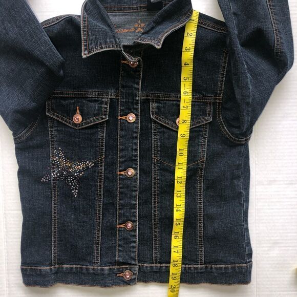 EUC Girl’s Large Arizona Jeans Co Embellished Jean Jacket - Picture 7 of 7